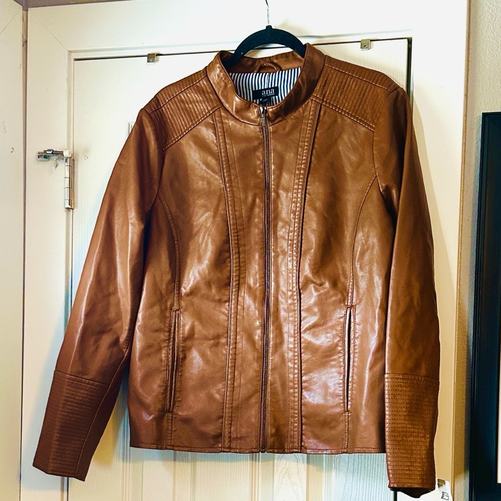 a.n.a Brown Faux Leather Jacket